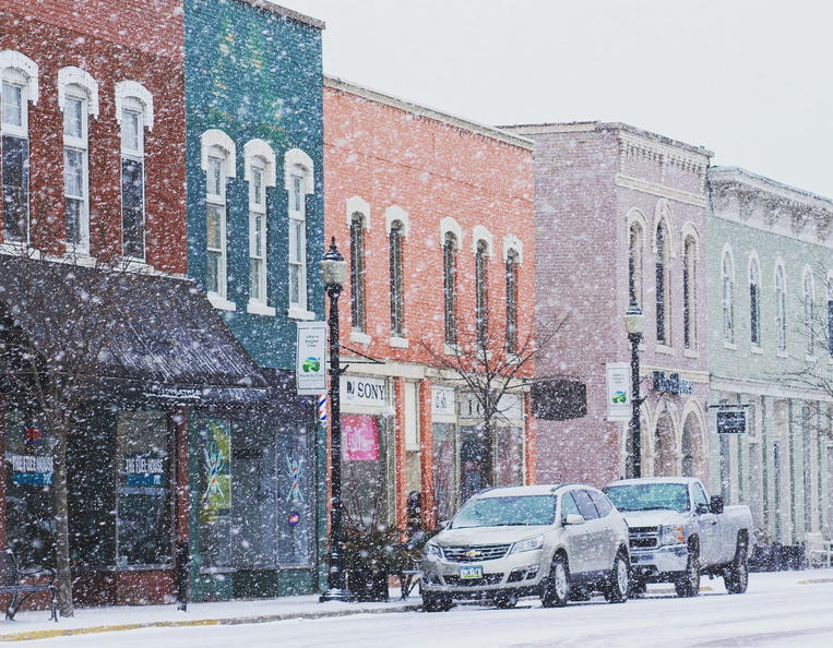 downtown winter snow